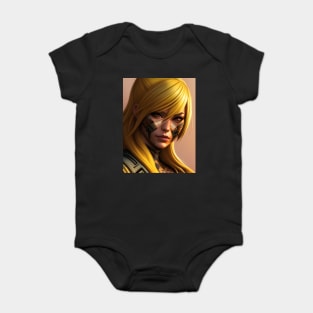 Cyber Scurity Angry Girl Blonde Hair Baby Bodysuit